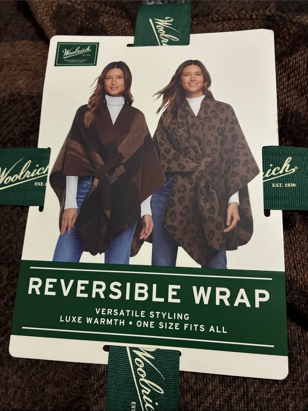 Brown woolrich reversible wrap - Picture 2 of 4